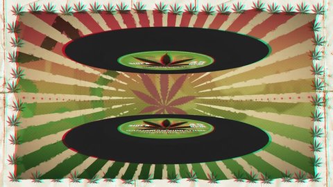 Stereoscopic 3D Musical Revolutions: Reggae animated 3d background - Anaglyph red cyan 3D Version