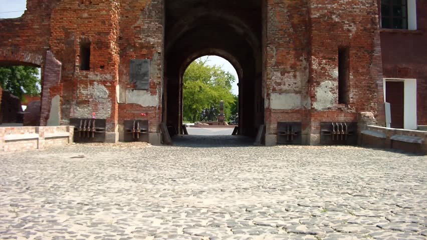 Terespol gate at the Brest Fortress in Brest, Belarus. Here began the invasion