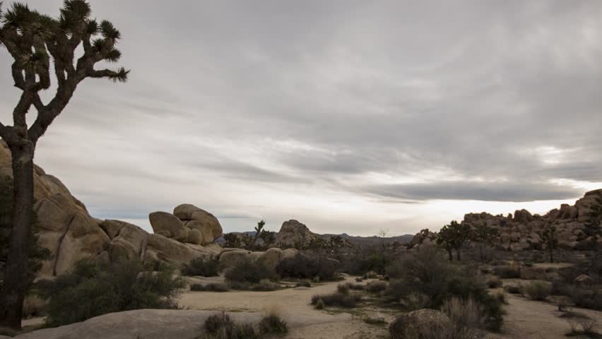 Panning Time lapse of sunset in Joshua Tree National Park