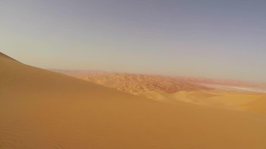 dunes of Liwa desert at sunrise Royalty-Free Stock Footage #26609966