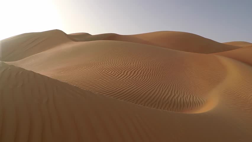 dunes of Liwa desert at sunrise Royalty-Free Stock Footage #26609969