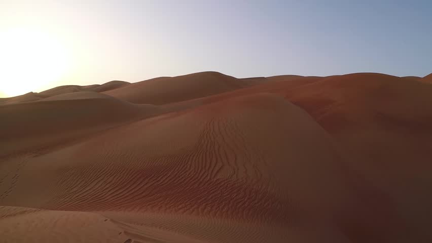 dunes of Liwa desert at sunrise Royalty-Free Stock Footage #26609975