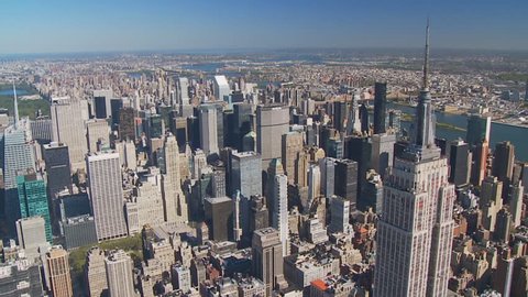 An aerial view of Manhattan is shown October 10, 2008 over New York City. Helicopter tours over Manhattan take place daily, weather permitting.  