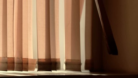 Video UHD 3840x2160 - Blinds on the window moving in the wind retro color footage  - Buy Stock Footage