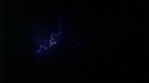 Lightning effects striking from all directions in and out of thin clouds
