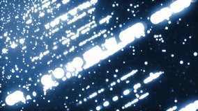Background blue movement. Universe blue dust with stars on black background. Motion abstract of particles. VJ Seamless loop.