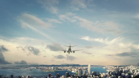 Airplane Landing Hong Kong China new