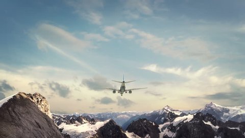 Airplane Landing Alps Switzerland