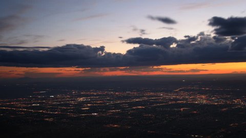 Time-lapse sunset to dark over Albuquerque, New Mexico
