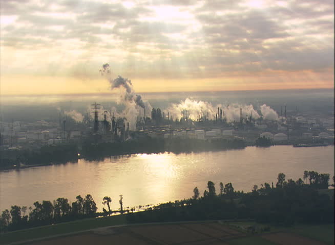 Industrial area along the MIssissippi River at Baton Rouge, Louisiana