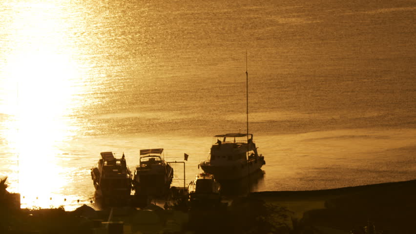Ship silhouette at sunset