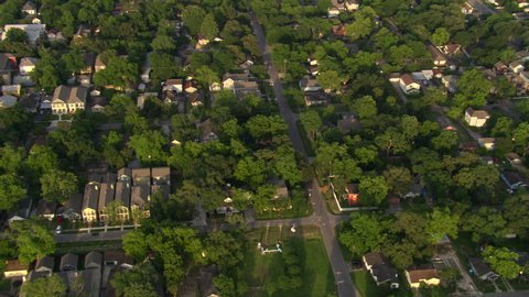 Orbiting Houston suburban neighborhoods. Shot in 2007.