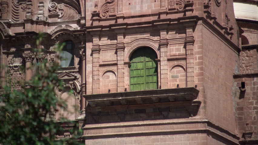 Facade of the Church of La Compania in Cusco, Peru