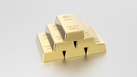 3d video pyramid of gold bars
