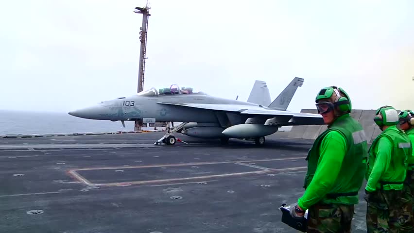 F 18 launch from aircraft carrier