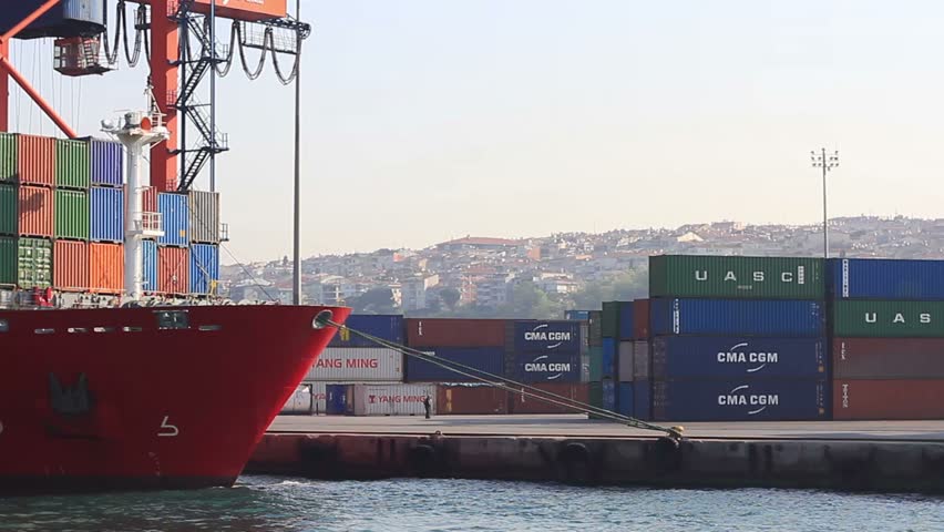 ISTANBUL - MAY 7: Container Ship, King Byron (IMO: 9357781, Marshall Is) with