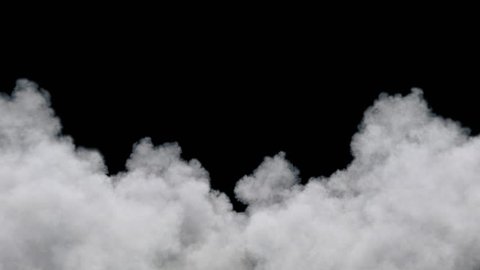 Clouds moving towards the camera / fly through clouds. Separated on pure black background, contains alpha channel.