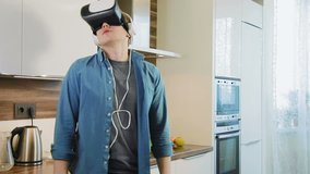 Young man using vr headset looking at rock concert - Powered by Shutterstock - Get 15% off with code: PIKWIZARD15