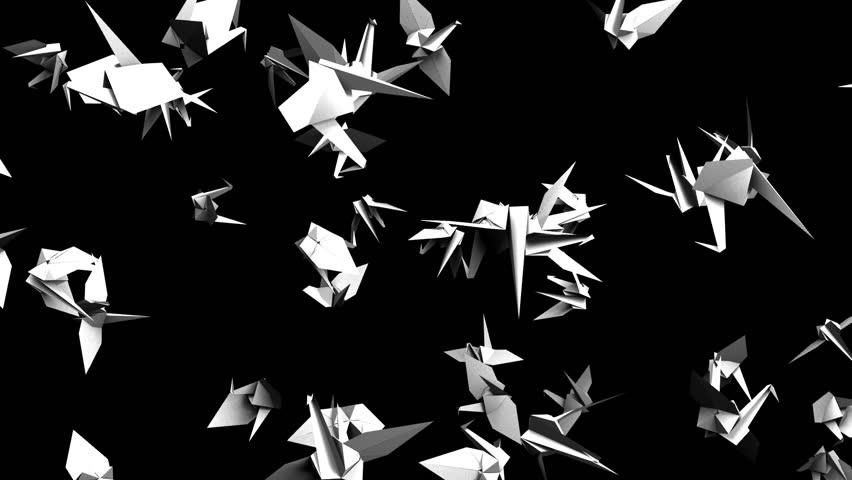 Origami Crane On Black Background. Stock Footage Video (100 Origami Crane On Black Background. Stock Footage Video (100