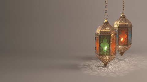 Ramadan candle lantern slow speed loop animation (24 sec), Featuring such intricate patterns and cut work like an exotic treasure.