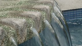 Close up of running water in fountain in Independence Square in Bridgetown, Barbados