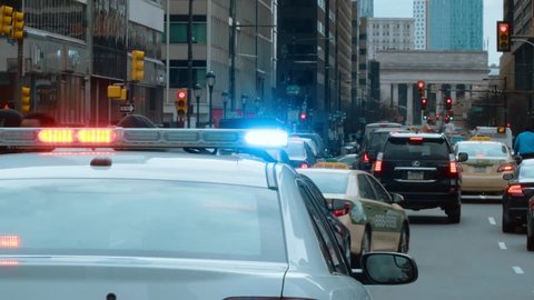 Police Car in the city of Philadelphia - Philly Police Car - PHILADELPHIA / PENNSYLVANIA - APRIL 6, 2017