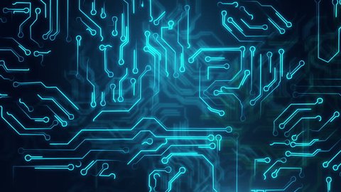 Abstract Blue Electronic Circuits Stock Footage Video 100 Royalty