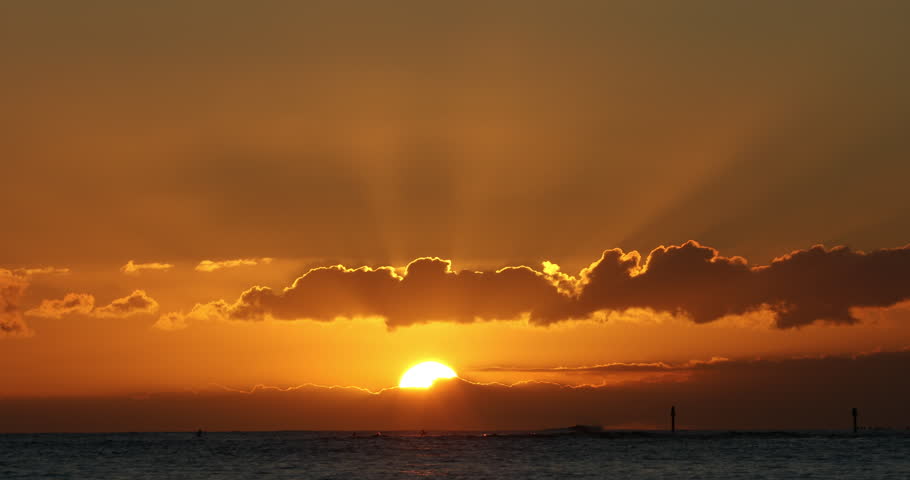 Sunset over the ocean in Honolulu, Hawaii image - Free stock photo ...