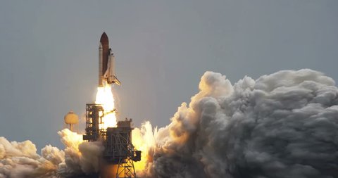 Space Shuttle Atlantis Launch Animation Wide, 4K some elements furnished by NASA images 