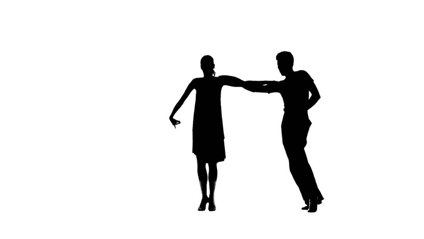 Pair Silhouette Professional Dancing Jive Stock Footage Video (100% ...