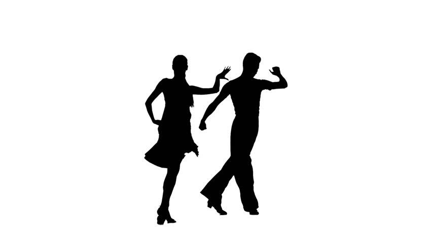 pair silhouette professional dancing salsa on: стоковое видео (без лицензио...