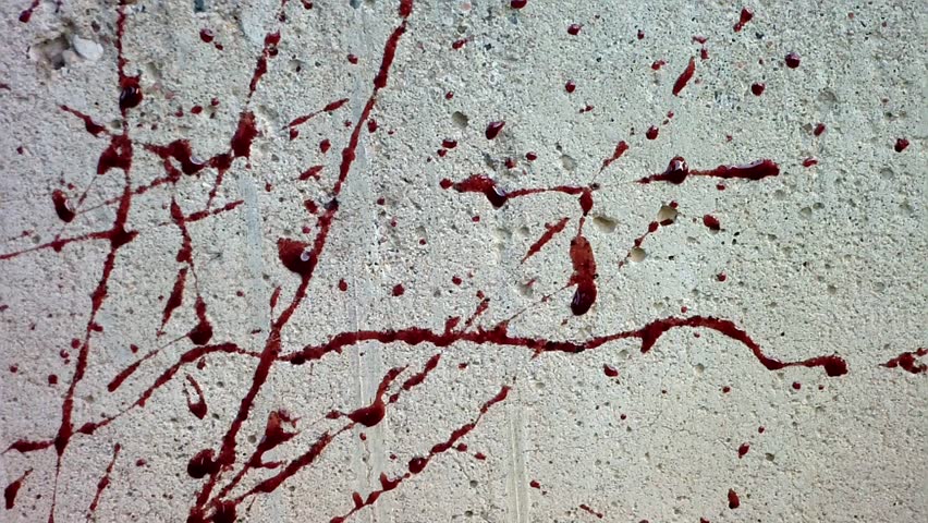 Spattering of blood on the wall (murder)