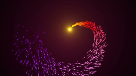 Opening Intro in the form of a beautiful colored screw fireworks, flare, particle rotation