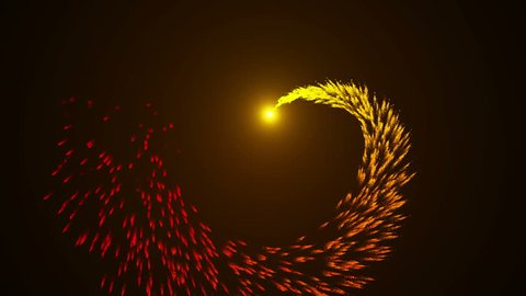 Opening Intro in the form of a beautiful colored screw fireworks, flare, particle rotation