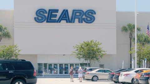 TAMPA, FL - MAY 12, 2017: Sears store building exterior open for business on May 12, 2017. Sears is the 5th largest US department store company by sales and the 12th largest retailer in the country overall.