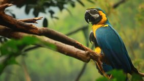 Macaw parrot in blured background