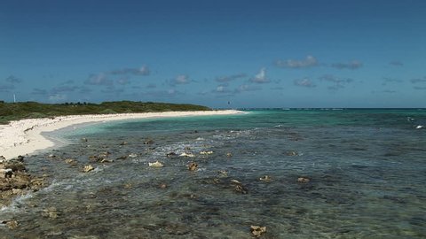 Panorama of clear water at Anquila Beach, Saint Martin