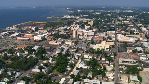 Wide view of Pensacola, Florida, to Pensacola Bay. Shot in 2007.