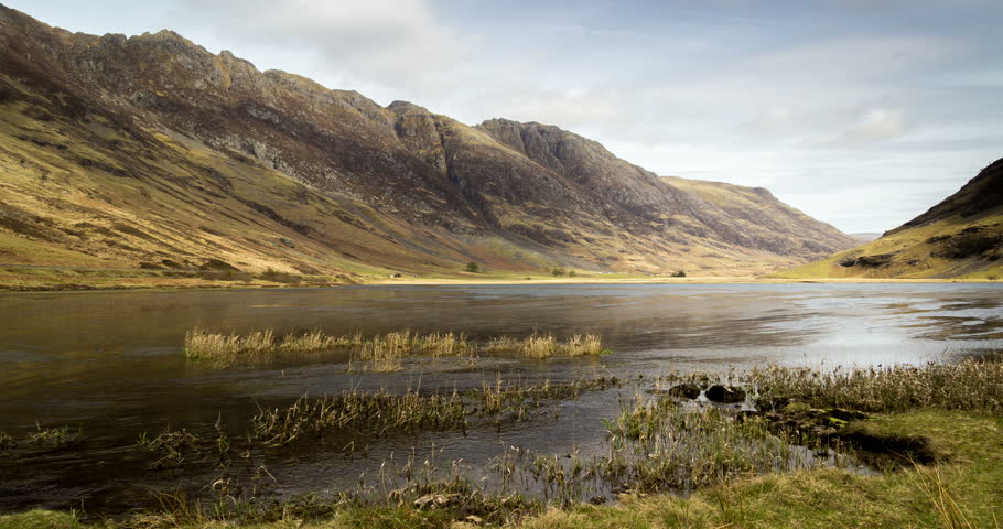  Time Lapse of Loch Achtiochtan, Glencoe, Scottish Highlands, Scotland, United Kingdom