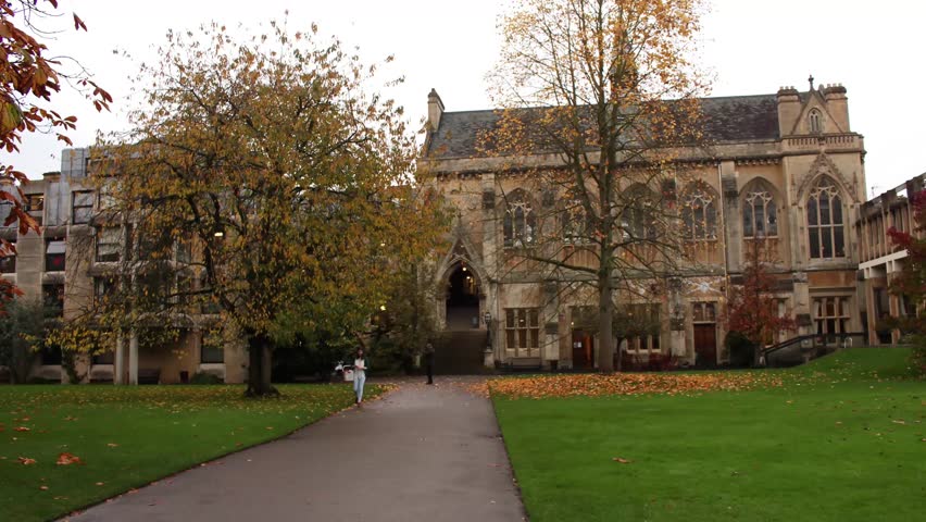 OXFORD- Balliol College Gothic Revival Dining Hall in Autumn (built 1877)
