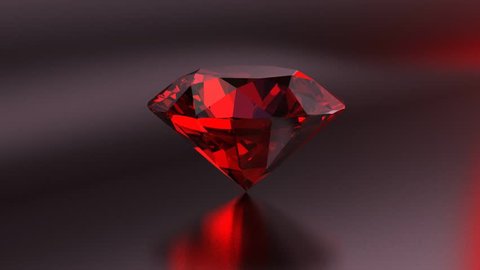 Red Ruby diamond on the black background.