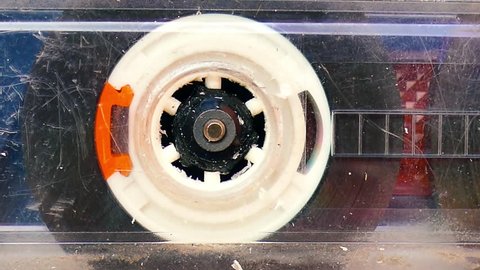 Retro cassette tape deck closeup loop 