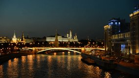    Evening Moscow. View of the Kremlin and the city centre.