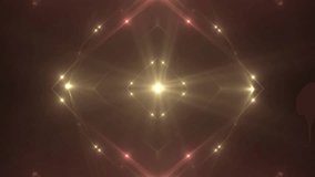 VJ Fractal red kaleidoscopic background. Background gold motion with fractal design on black background. Seamless loop.