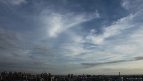 sky over small city in south east China, Fuzhou City, Jiangxi province
