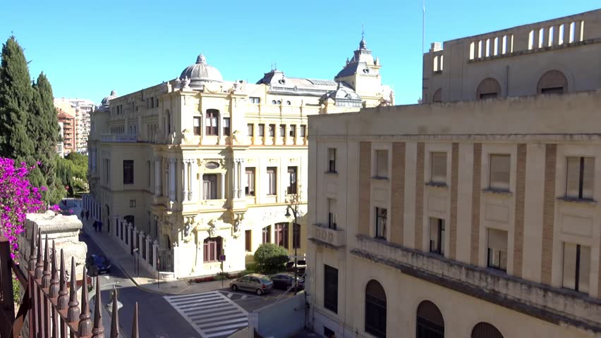 Rectorado Universidad in Malaga, Spain. Malaga is municipality in Autonomous Community of Andalusia, Spain. Southernmost large city in Europe, it lies on Costa del Sol of the Mediterranean.