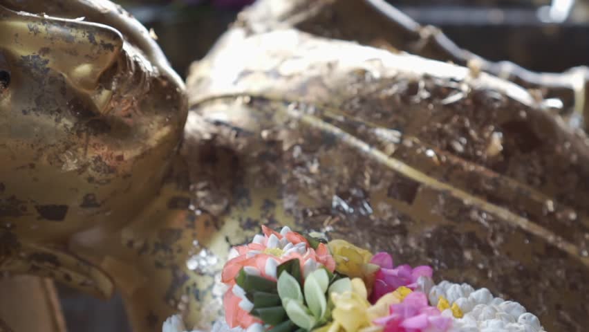 Close up of laid Buddha statue