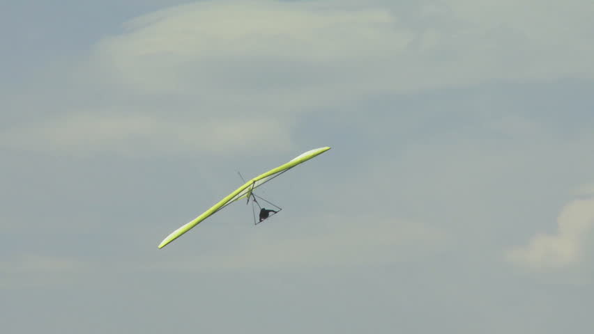 Hang gliding high above the Columbia Valley at Invermere, British Columbia,