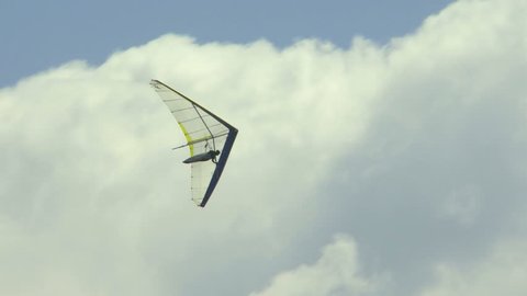 Hang gliding high above the Columbia Valley at Invermere, British Columbia, Canada