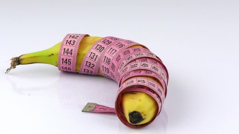 Banana and Measurement Diet Fit Life Concept